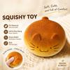 Soft PU Bread Fidget Toy Cute Cat Cartoon Slow Rising Pinch Sensory Toy for Kids Birthday Gifts Adults Office Stress Relief