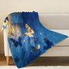 Butterfly Design Flannel Throw Blanket Non-Shedding, Warm Cozy Home Decor for Halloween, Christmas, Relax & Movie Nights