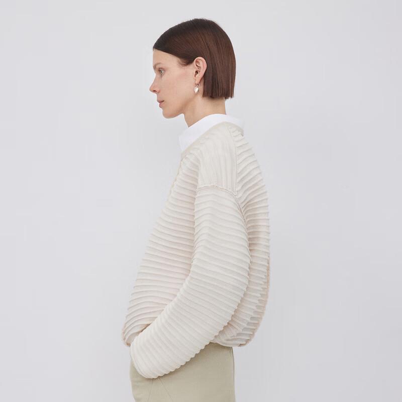 

LESS 2023 Осень Хлопковая Смесь Пуловер С Круглым Вырезом L