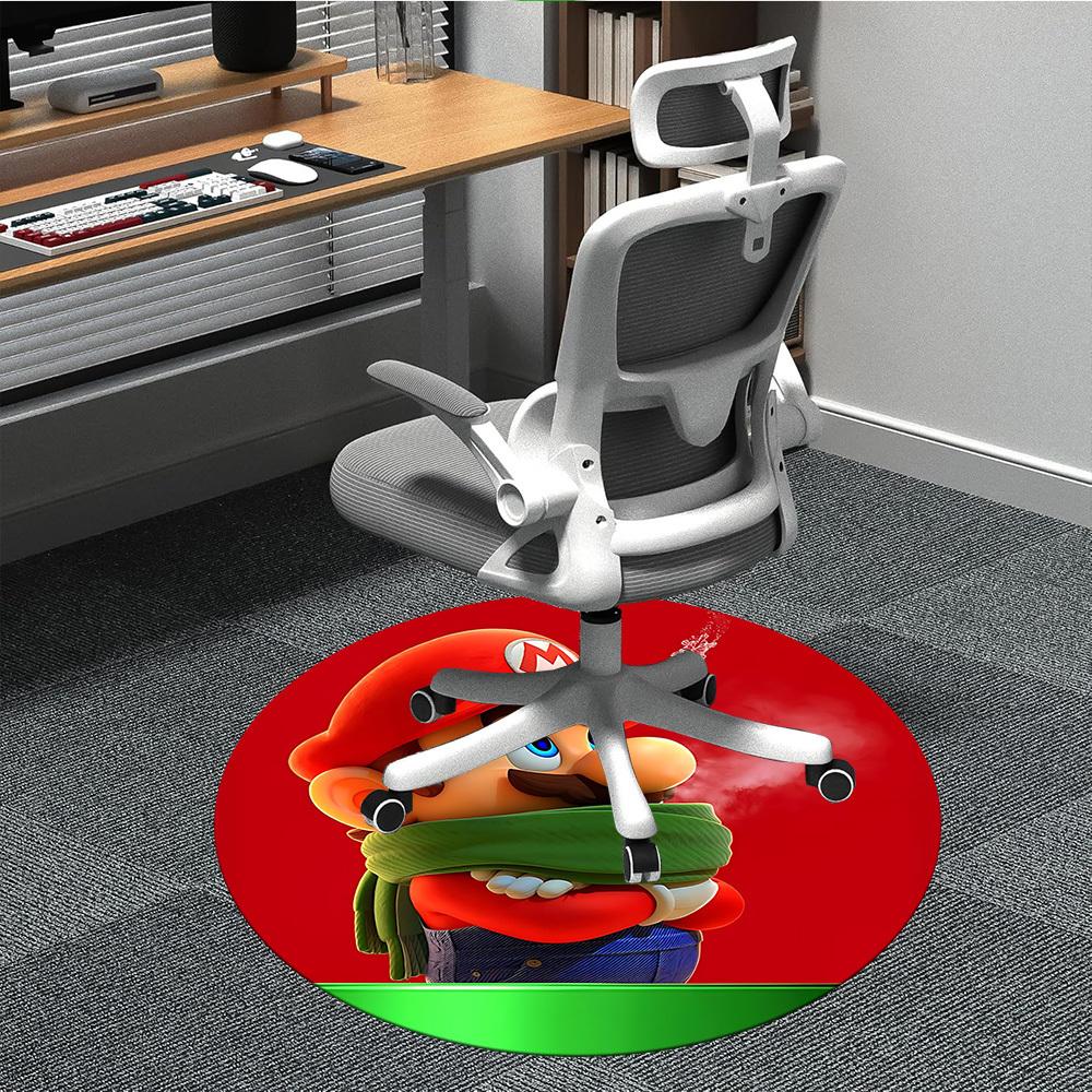 

1pc Mario Office Round Area Rug, Under Office Chairs Bedroom Living Room Home Decor, Room Decoa1016214 80cm by 80cm