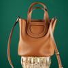 Top Layer Cowhide Pig Nose Bag 2025 New Versatile Handheld Basket Bag Genuine Leather Women's Bag Single Shoulder Crossbody Bag