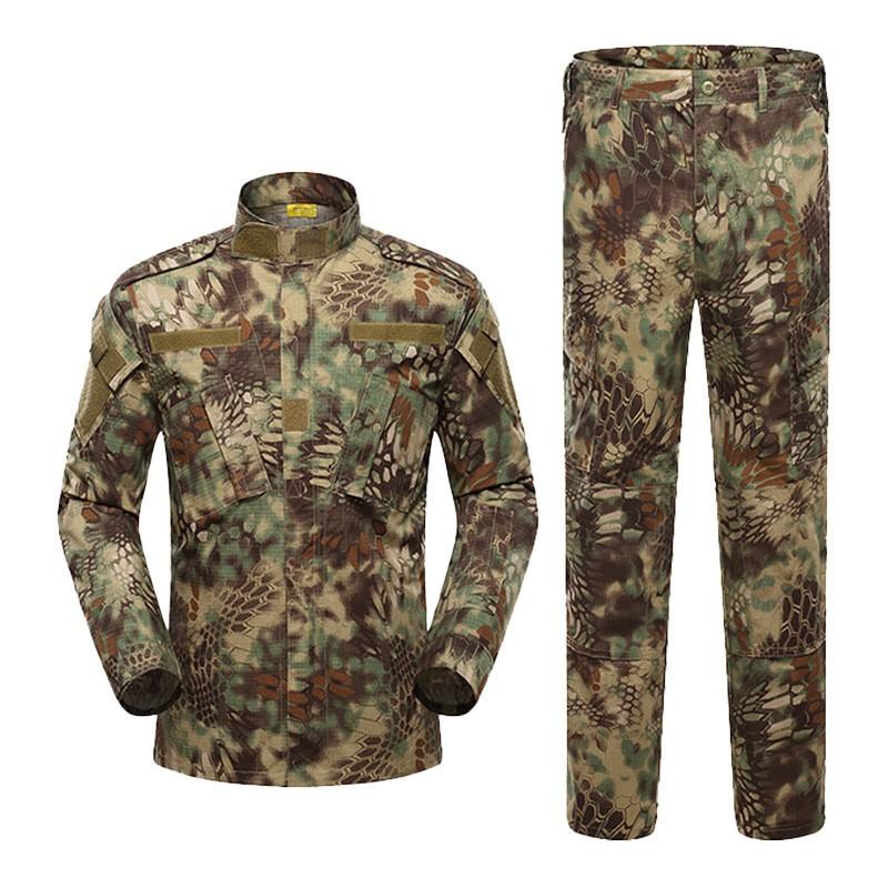 Set Uniforme Tattica BDU Mimetica da Uomo Maglia da Combattimento Pantaloni Stile Militare per Esterno Escursionismo Campeggio Allenamento