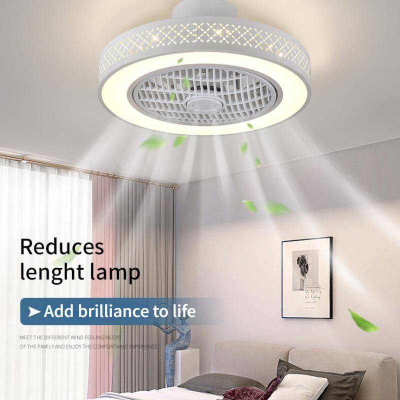 Modern Minimalist Electric Ceiling Fan Light Living Room Variable Frequency Intelligent Remote Control Ceiling Fan Lamp 50*22cm