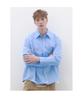 ANDAGAIN Comfort Silky Shirt (Sky Blue