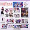 116Pcs Anime Kpop Demon Hunters Peripheral Picture Book Badges Posters Collectible Cards Stickers LOMO Card Giving Gifts To Fans