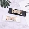 Elegant Wide Elastic Waistband Rhinestone Bow Knot Buckle Ladies Corset Belt Waist Dress Decoration