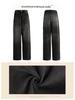 Women's High-Waist Black & Gray Wide-Leg Jeans - Autumn 2024