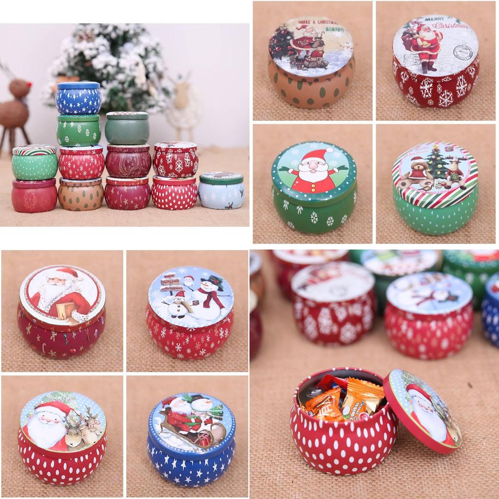 Kreative weihnachtliche dekorative eiserne Geschenkbox für Kinder mit süßen Leckereien und Süßigkeiten