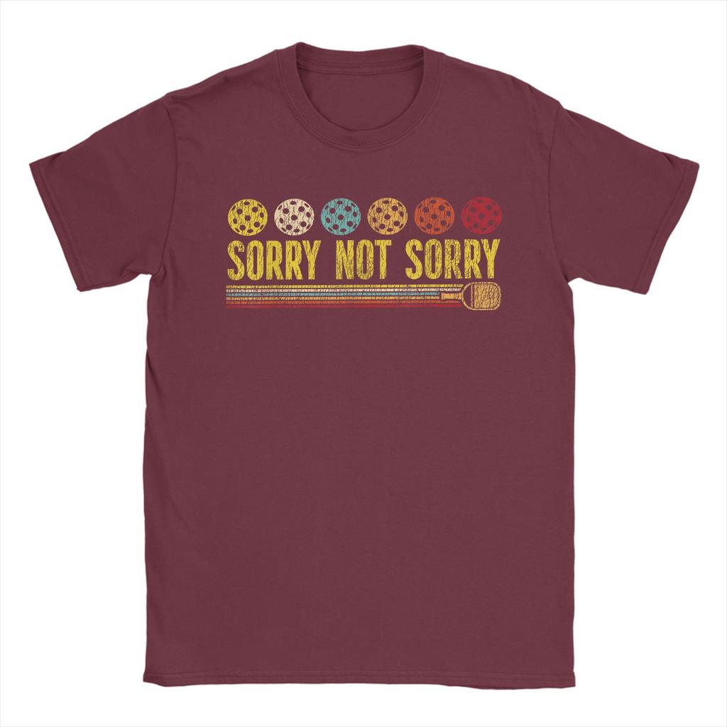 Casual T Shirt Summer Funny Pickleball Paddle Sorry Not Sorry Trending T Shirts  Cotton Tee Shirt for Unisex Short Sleeve Clothes