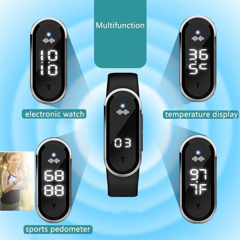 Ultrasonic Body Shape Wristbands,Anti Mosquito Insect Pest Control Mosquito Repellent Smart Watch with Temperature Monitoring Pedometer Function
