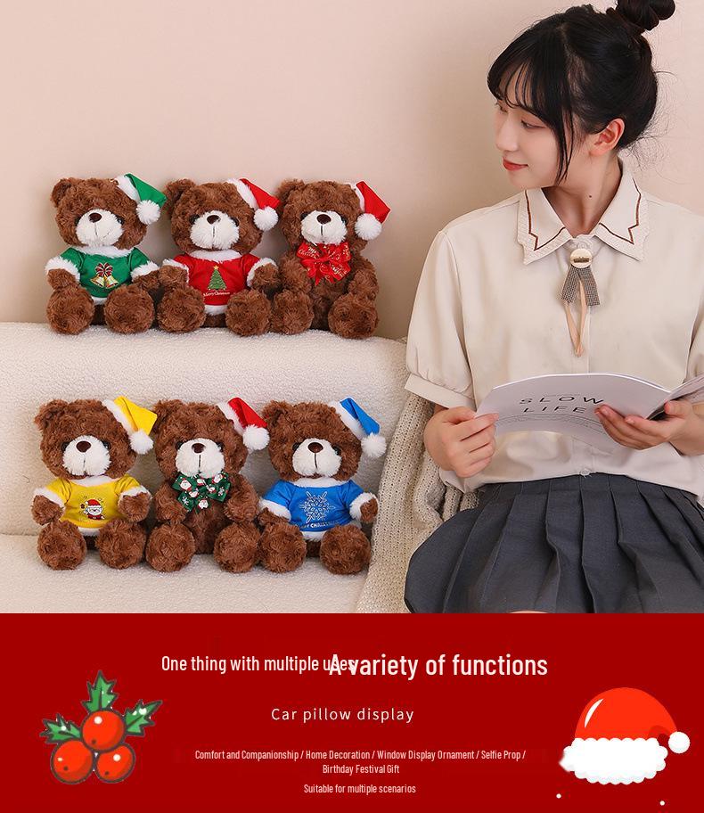 Christmas Teddy Bear Plush Toy - Holiday Gift Simulation Doll