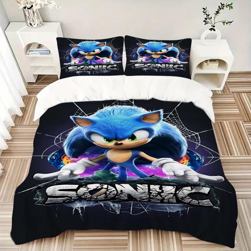 Sonic Adventure Beyond Limits Print 3Pcs Bedding Setduvet Cover With 2 Bedropillowcase Home Birthday Gift