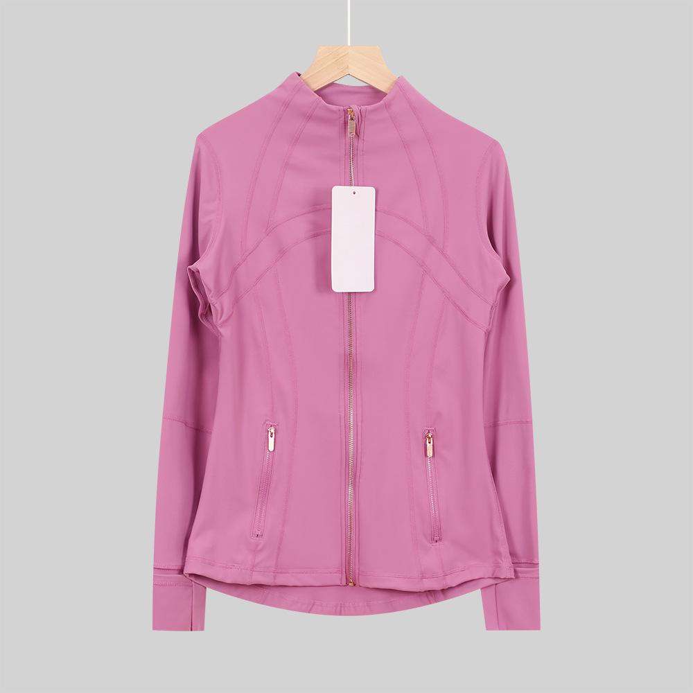 Lulu Original Damen Slim Fit Elastische Formgebende Lange Jacke Mantel mit Stehkragen für Yoga und Laufen