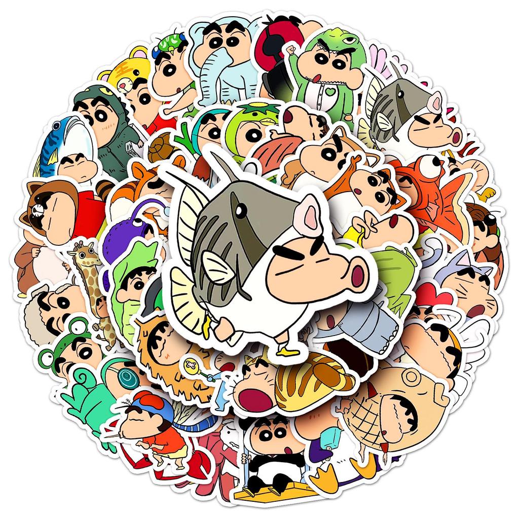 50 Japanese Anime Crayon Shin-chan Dress-up Waterproof Stickers for Phones & Laptops