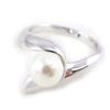 Silver Ring 'Perla' Silvery White (rhodium) - 8 Mm