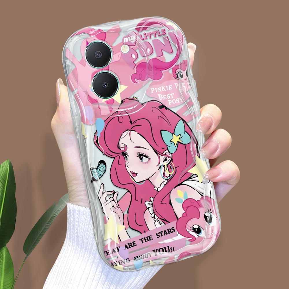 

Милий мультяшний візерунок, кремовий текстурний корпус, м’який силіконовий чохол з хвилястим краєм для телефону Vivo Vivo Y93S прозорий