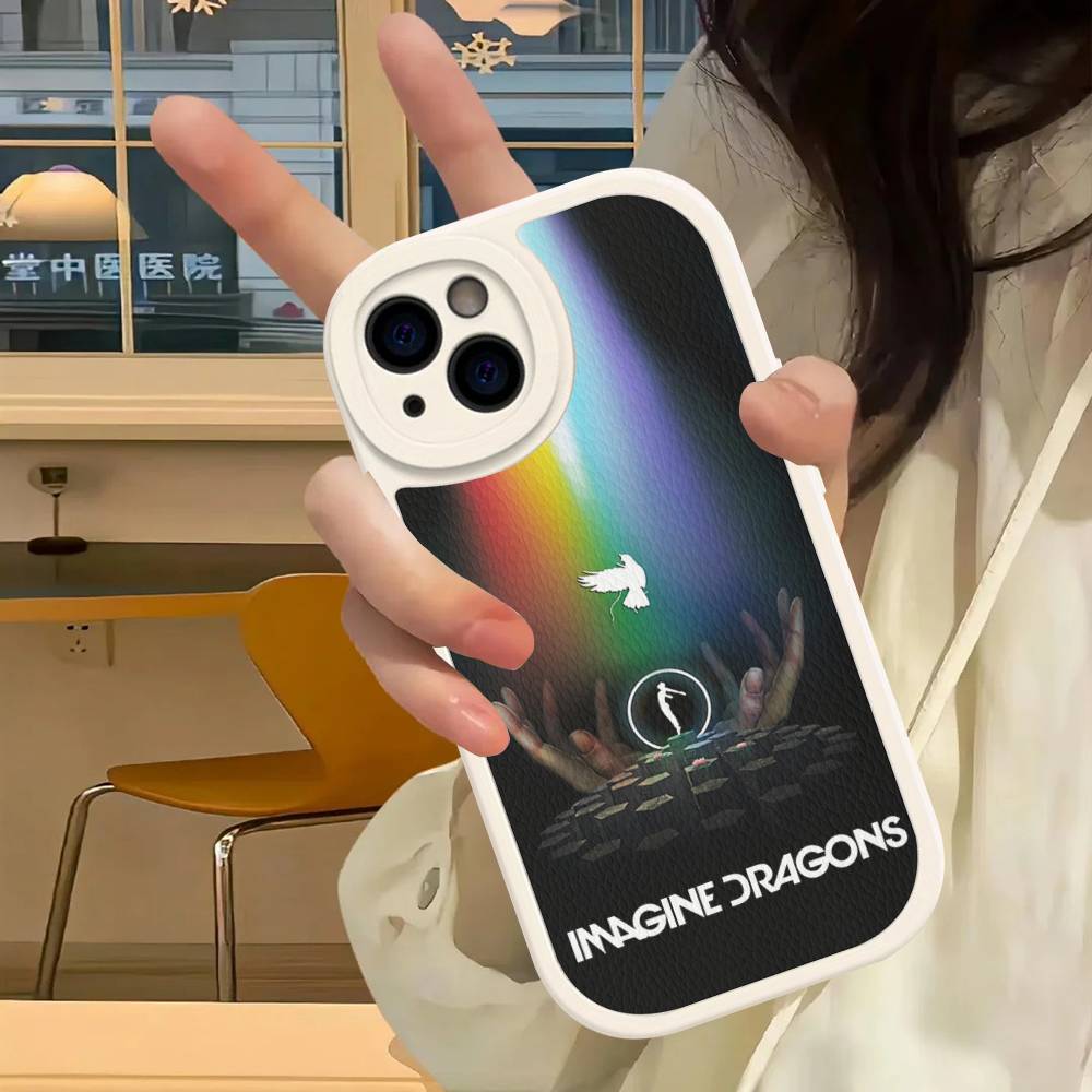 Popular Band I-Imagine D-Dragons Leather Phone Case For IPhone 16 15 14 Pro Max Plus 13 12 11 Silicone Cover