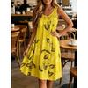 Plus Size Women's Clothing - Plus Size Women's Lace Patchwork Printed Sleeveless Tank Top with Full Hem