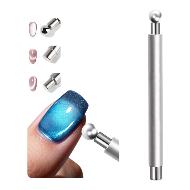 

Магниты Кошачий глаз с антикоррозийным покрытием Магнитные ручки для нейл-арта для профессионального использования в маникюрных салонах с двойными функциями серебряный