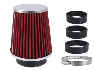 Air Filter, Conical, 120x130x90 Mm, Red / Chrome, Adapters: 60, 63, 70 Mm