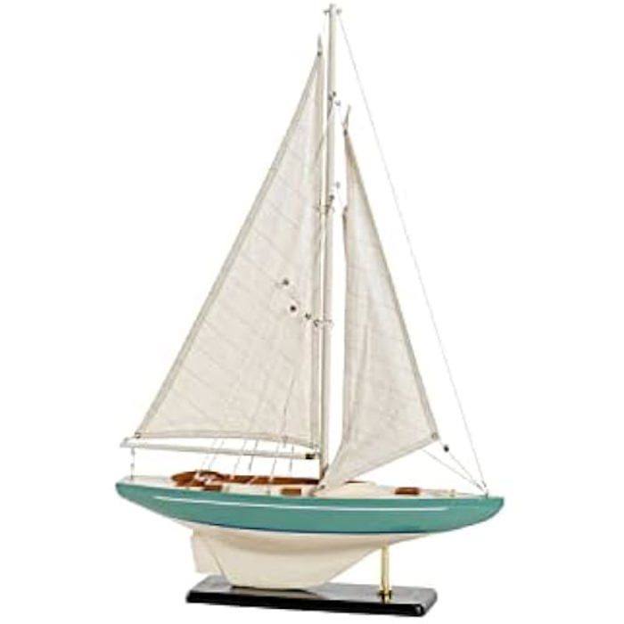 Bateau Décoratif - DKD HOME DECOR - Standard - Blanc Et Vert - 42 X 9 X 62 Cm - Intérieur