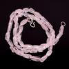 Natural Rose Quartz Gemstone Fancy Tube Smooth Beads Necklace 17" UB-3484 UB-3484