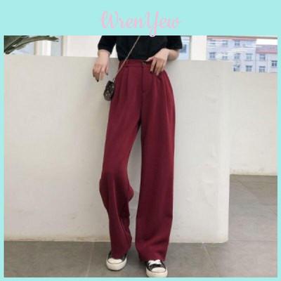 Stylish High-waist Suit Pants In Solid Colors For Casual Wide-leg Comfort
