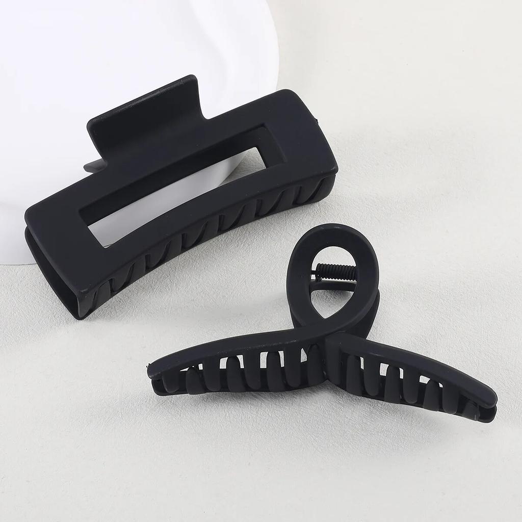 2Pcs Headwear Set Women Fashion Claw Clip Coffee Black Acrylic Large Hair Claw Korean For Girl Clip Barrette Hair Accessories