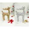 Iron Frame Holiday Reindeer Decoration for Entryway Display, 15Inch Lighted Christmas Deer with LED Light for Tabletop Shelf