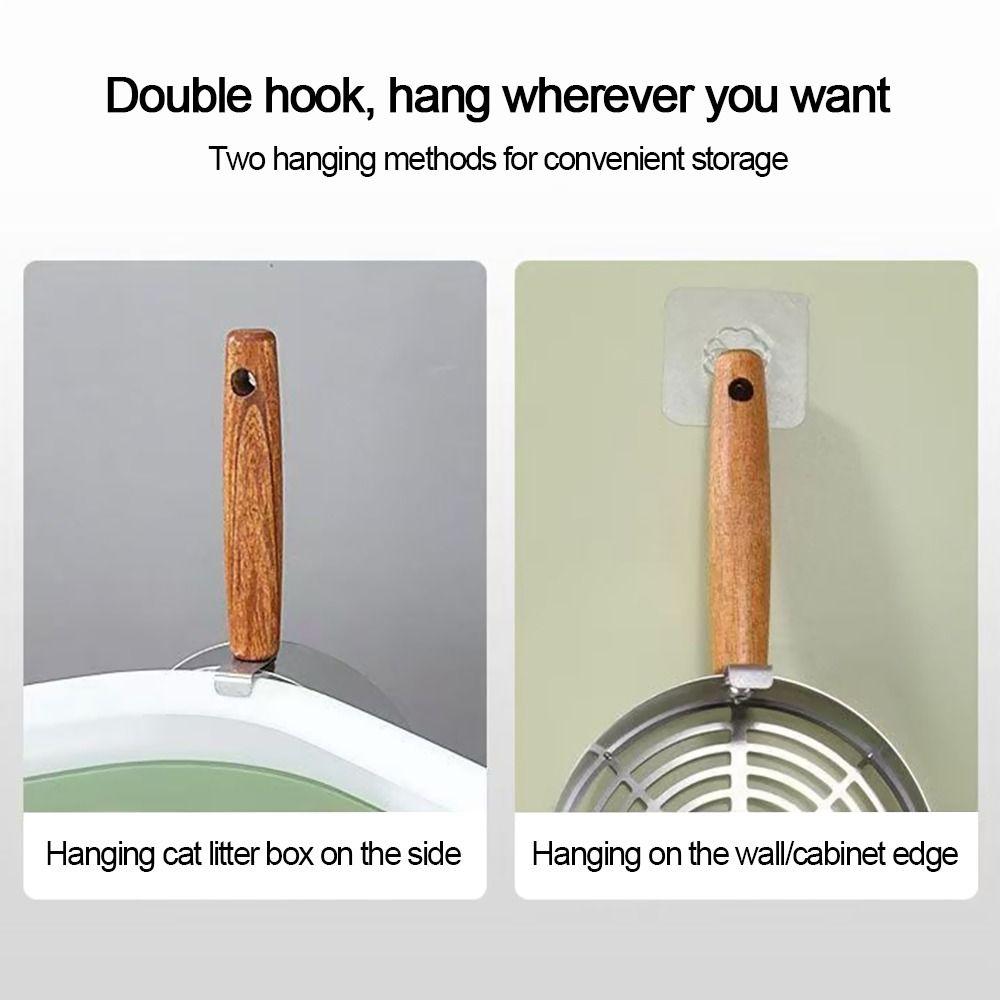 Stainless Steel Cat Litter Shovel Anti-slip Cat Poop Scooper Cat Toilet Scoop  Pet Cleaning Tools