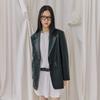 Lap Single 2-Button Jacket (Suede/Faux Leather) Ar3Lz862