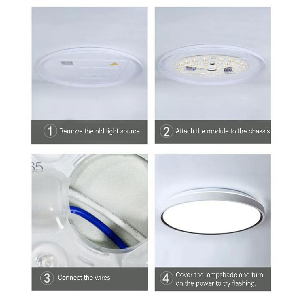 6.5 Inch Ceiling Fan LED Light Replacement PC 3 Color Dimmable Flush Mount Eye Care LED Fan Light Board Panel Retrofit