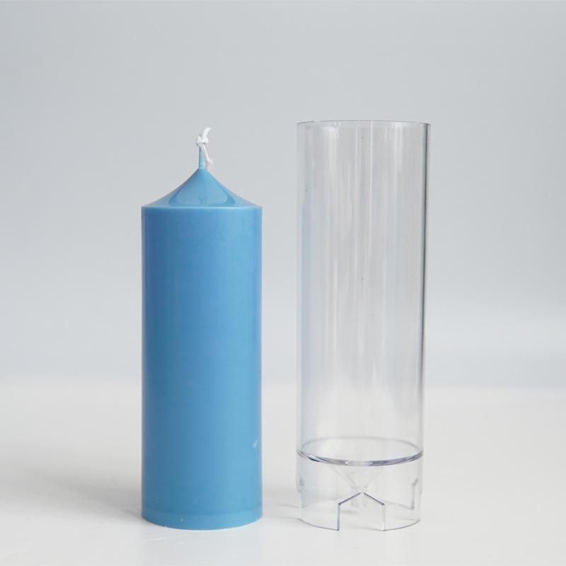 Church Spire Cylindrical Candle Mould DIY Geometric Shaped Transparent Plastic Wax Molds Scented Candle Making Tool Home Decor