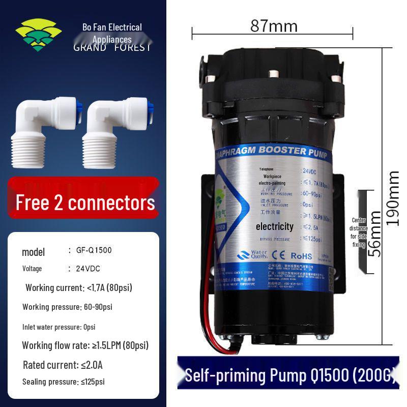 Bo Fan Electric Booster 75G Self-Priming Pump for 50G Water Purifier & 400G Direct Drinking Machine with 300G Household Motor