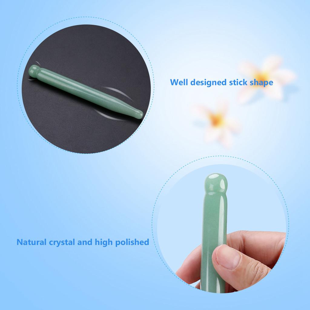 1PC Natural Stone Carving Polished Massage Health Relaxation   Stick(Pink Quartz)