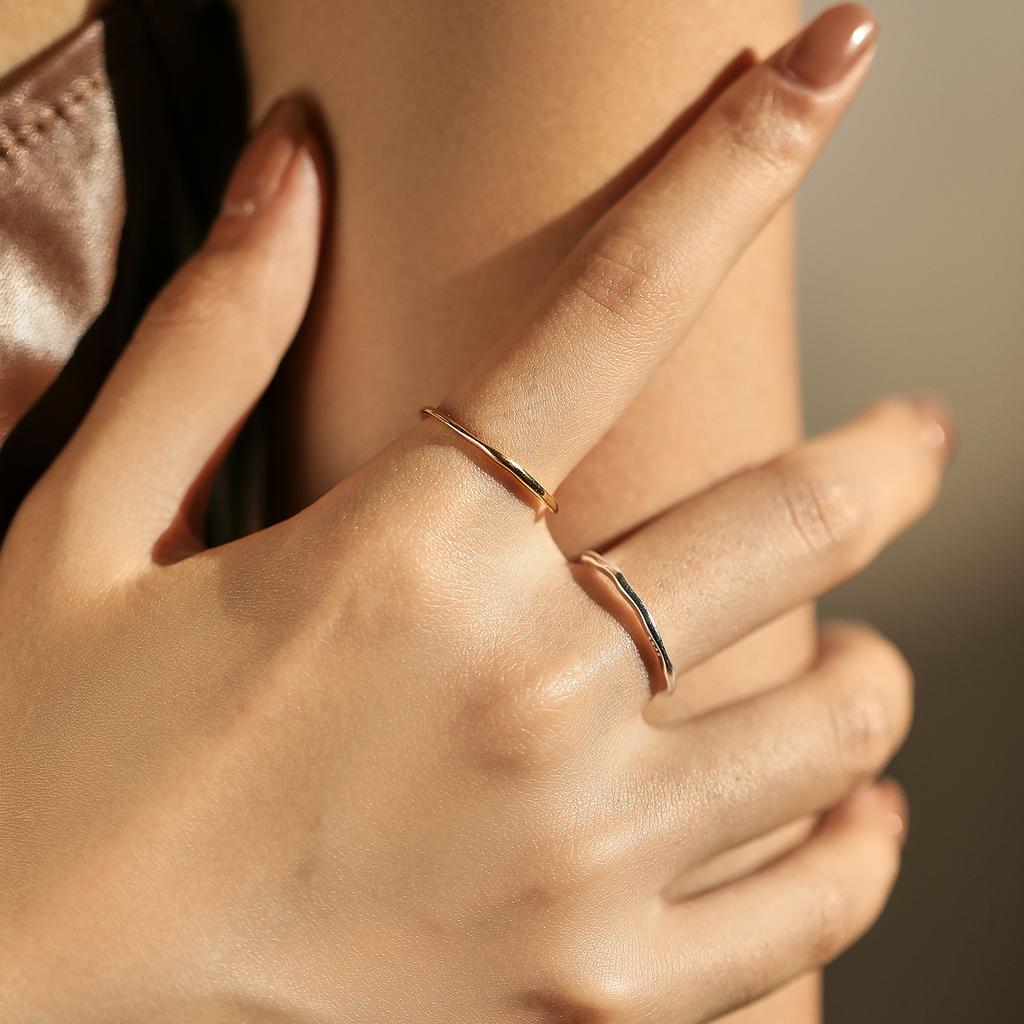 MODIAN Srebro 925 Prosty Geometryczny Skręcony Pierścionek Trendy Stackable Złota Delikatna Biżuteria Dla Kobiet Prezenty na Imprezę