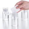 Tryck ner pumpa tom flaska med dammtätt lock påfyllbar klar presspump dispenserflaska för nagellack sminkborttagning