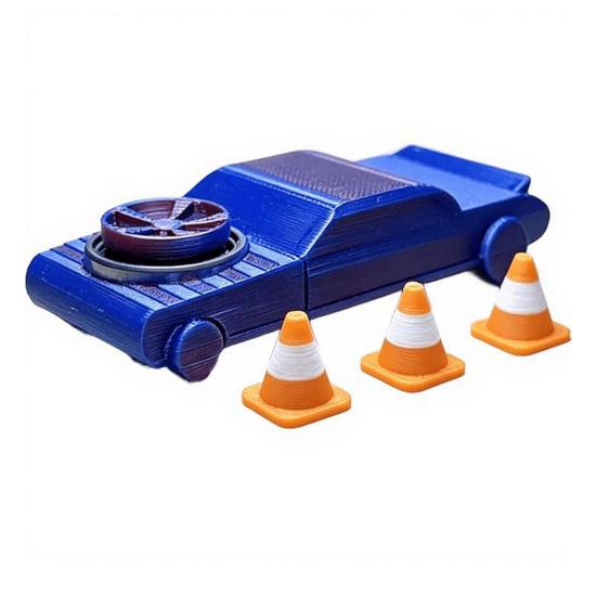 1/2 ks Kapsesní driftovací auto Fidget hračka se 3/6 mini kužely, 2v1 Fidget spinner a driftovací vozidlo, Hračka na stůl pro úlevu od stresu pro dospělé, Dárek pro auto