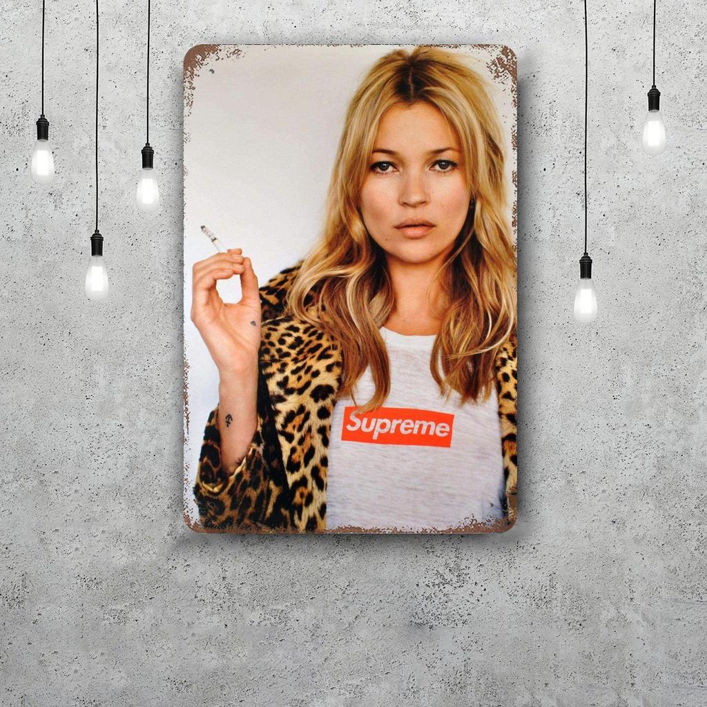 kate moss Decor Poster Vintage Tin Sign Metal Sign Decorative Plaque for Pub Bar Man Cave Club Wall Decoration