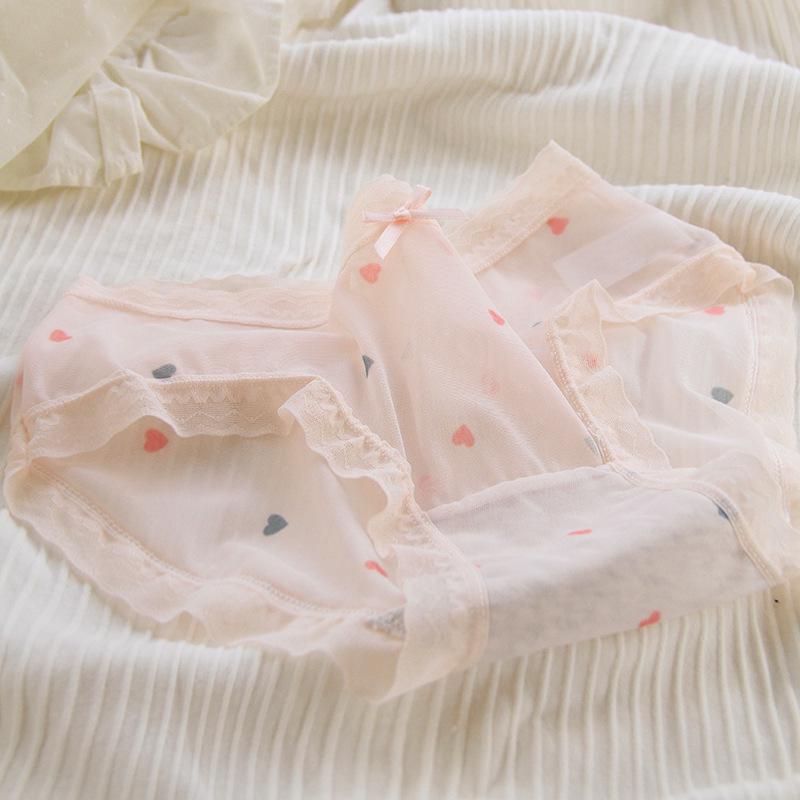 Sweet Desire Japanese Lace Quick-Dry Mesh Panties: Sexy, Slightly Transparent Triangle Design for Women