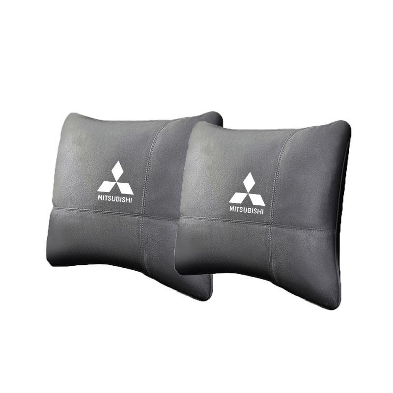Autostoel Hoofdsteun Nekbeschermer Kussen Suède Leer Gordel Schouderpads voor Mitsubishi Outlander I200 Pajero Eclipse ASX Lancer