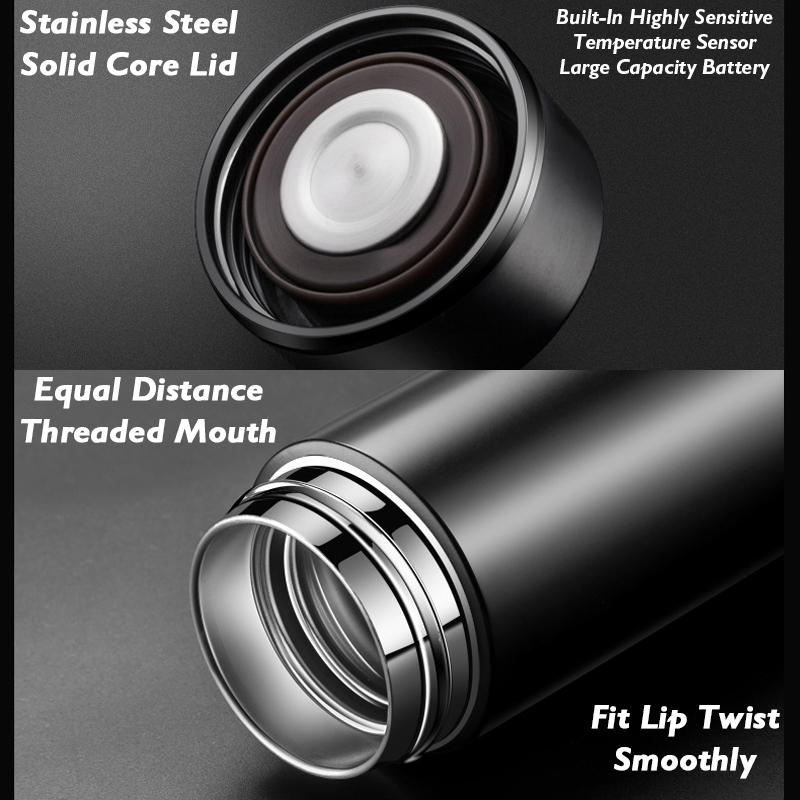 Smart Thermos Cup With Temperature Display 304 Stainless Steel Insulated Water Cup Business Gift Smart Temperature Bottles Water