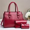 2023 Fashion Mother-and-Child Bag Set: European & American Crocodile Pattern Shoulder Crossbody Handbags