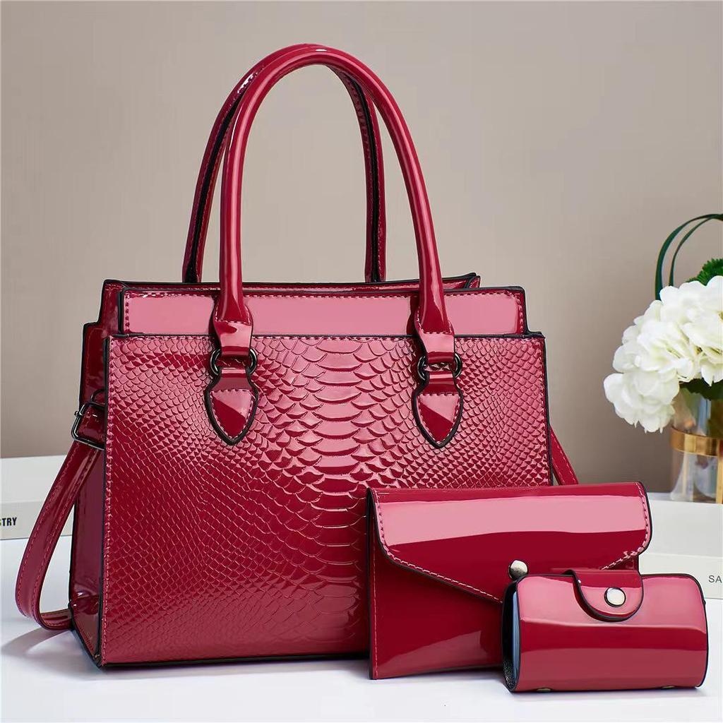 2023 Fashion Mother-and-Child Bag Set: European & American Crocodile Pattern Shoulder Crossbody Handbags