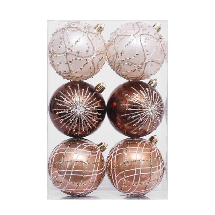 6Pcs Shimmering Christmas Ball Ornament Shatterproof Christmas Baubles Hanging Decorations for Tree Wreath Mantels