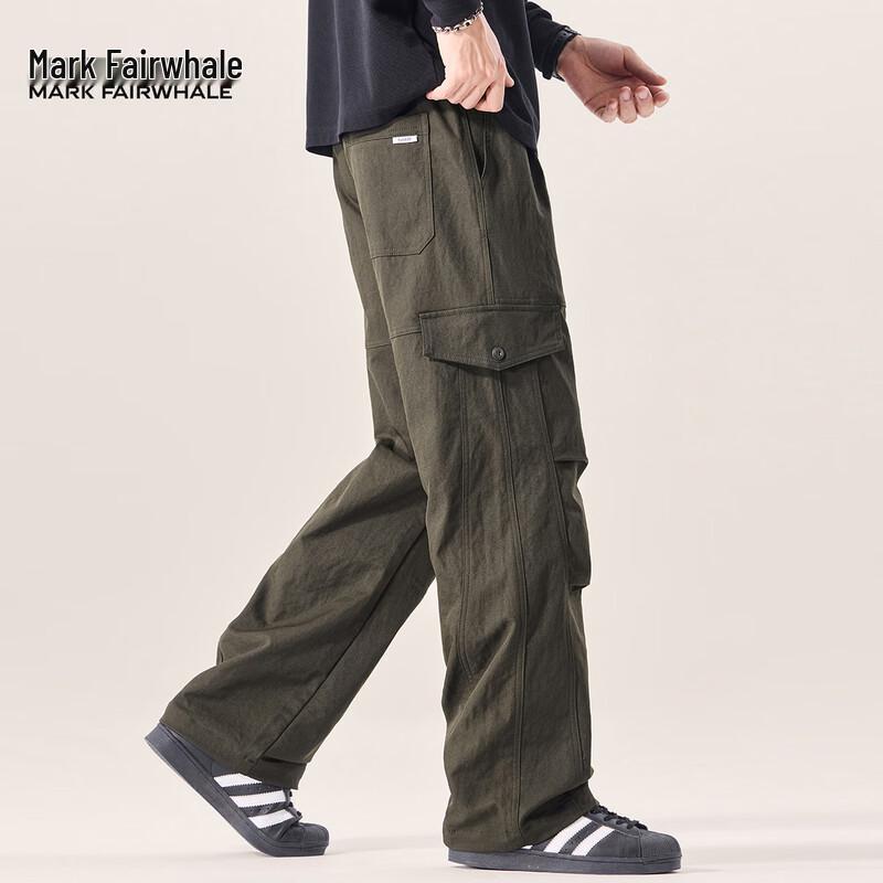Mark Fairwhale Men's Multi-Pocket Workwear Straight-Leg Casual Pants
