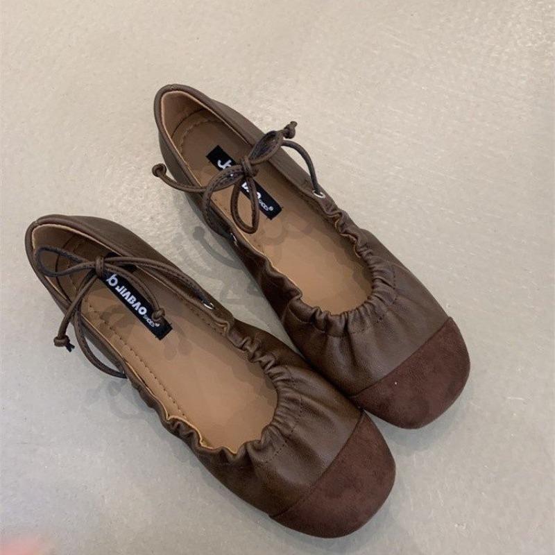 Fashion Retro Shallow Mouth Flat Single Shoes Women's 2025 New Soft Sole Mary Jane Shoes