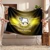 Derby County Personalisierte Fleecedecke Mit Fußballlogo, Individueller Name Text Weiche Warme Wohndecke