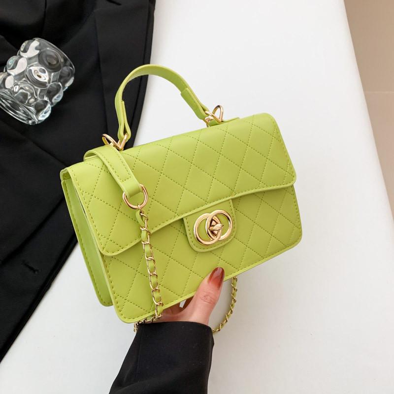 Trendy Versatile Crossbody Bag Elegant Small Square Purse For Everyday Use зелёный