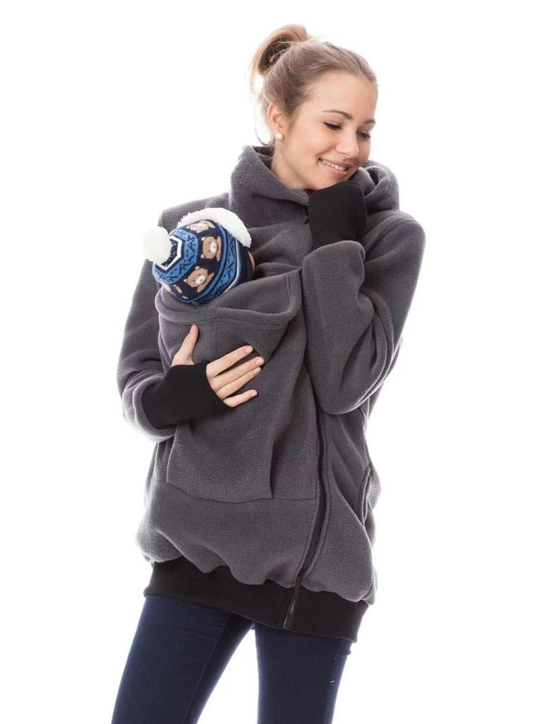 Evropsko-americká multifunkční klokaní mikina pro matku s taškou pro miminko na podzim/zimu